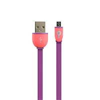 CABLE MICRO USB EASY LINE BY PERFECT CHOICE CABLE PLANO  DE CARGA Y DATOS MORADO/ ROJO - TiendaClic.mx