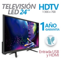 TELEVISION LED GHIA 24 PULG HD 720P 1 HDMI/  USB/  VGA/ PC 60 HZ - TiendaClic.mx
