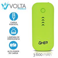 Cargador Portatil Ghia Power Bank Volta GAC-024, 3600mAh, Verde - TiendaClic.mx