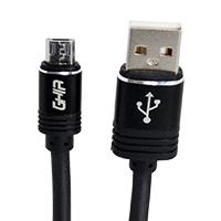 CABLE MICRO USB GHIA 2.0 MTS,  DATOS Y CARGA,  COLOR NEGRO - TiendaClic.mx