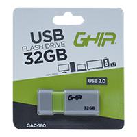 MEMORIA GHIA 32GB USB PLASTICA USB 2.0 COMPATIBLE CON ANDROID/ WINDOWS/ MAC - TiendaClic.mx
