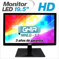 GHIA MONITOR LED MG2016 19.5 WS HD NEGRO VGA /  BOCINAS ESTEREO INTEGRADAS - TiendaClic.mx