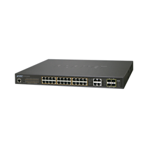 Switch Administrable L2,  24 puertos 10/ 100/ 1000T c/ Ultra PoE + 4 puertos combo Gigabit TP/ SFP,  (600W) - TiendaClic.mx