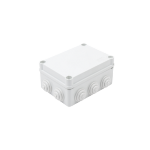Caja de derivación de PVC Auto-Extinguible con 10 entradas,  tapa y tornillo de media vuelta de 1/ 4",  150x110x70 MM,  Para Exterior (IP55) - TiendaClic.mx