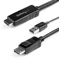 CABLE CONVERTIDOR HDMI A DISPLAYPORT DE 2M - ALIMENTADO POR USB - 4K 30HZ - STARTECH.COM MOD. HD2DPMM2M - TiendaClic.mx