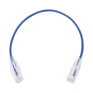 Cable de Parcheo Slim UTP Cat6 - 30 cm Azul Diámetro Reducido (28 AWG) - TiendaClic.mx
