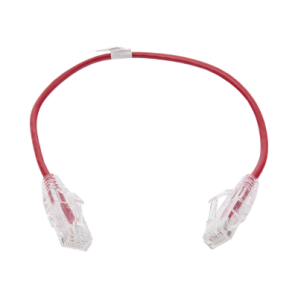 Cable de Parcheo Slim UTP Cat6 - 30 cm Rojo Diámetro Reducido (28 AWG) - TiendaClic.mx