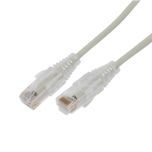 Cable de Parcheo Slim UTP Cat6A - 0.5 m Gris,  Diámetro Reducido (28 AWG) - TiendaClic.mx
