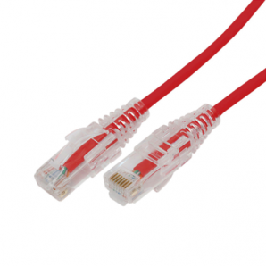 Cable de Parcheo Slim UTP Cat6A - 0.5 m Rojo,  Diámetro Reducido (28 AWG) - TiendaClic.mx