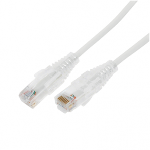 Cable de Parcheo Slim UTP Cat6A - .5 m Blanco,  Diámetro Reducido (28 AWG) - TiendaClic.mx