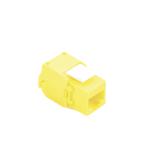 Módulo Jack Keystone Cat6A (toolless),  con terminación en ángulo 180 º Color Amarillo,  Compatible con Faceplate y Patchpanel Linkedpro - TiendaClic.mx