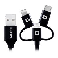 CABLE TPE ALL IN ONE USB MICRO USB LIGHTNING TIPO C MOBIFREE COLOR NEGRO/ Tarjeta Madre 925426 - TiendaClic.mx