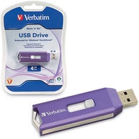 MEMORIA FLASH 4 GB USB 2.0 VERBATIM VIOLETA METALICO - TiendaClic.mx