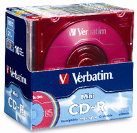 MINI CD VIRGEN VERBATIM 32 X 185MB/ 21MIN C/ 10 PZAS - TiendaClic.mx