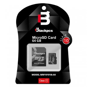 MEMORIA MICRO SD BLACKPCS CL10 64GB C/ ADAPTADOR (MM10101A-64) - TiendaClic.mx