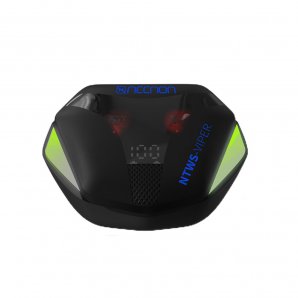 AUDIFONOS NECNON IN-EAR BLUETOOTH GAMING LUZ RGB DISPLAY NEGRO (NCABVI01RG) - TiendaClic.mx