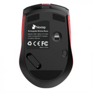 Mouse Nextep Inalámbrico Recargable Switch Encendido 1600 dpi Color Negro-Rojo - TiendaClic.mx