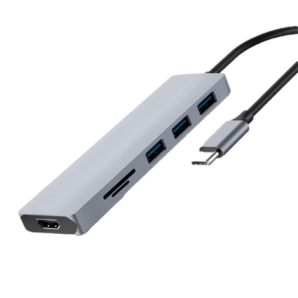 Hub Nextep USB-C 6 en 1 USB 3.0/ HDMI/ 4K Lector SD-TF - TiendaClic.mx