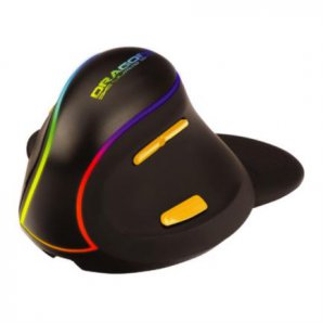Mouse Nextep Inalámbrico Vertical Recargable/ Ergonómico 7 Botones 2400 dpi RGB Color Negro - TiendaClic.mx