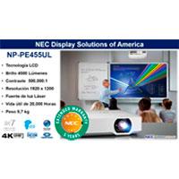 VIDEOPROYECTOR LASER NEC NP-PE455UL LCD 4500 LUMENES WUXGA 16:10 CONT 500, 000:1 HDMI (HDCP) ZOOM 1.6X / SPK16W DISPLAY PORT - TiendaClic.mx