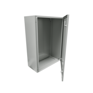 Gabinete de Acero IP66 Uso en Intemperie (400 x 600 x 200 mm) con Placa Trasera Interior y Compuerta Inferior Atornillable (Incluye Chapa y Llave). - TiendaClic.mx
