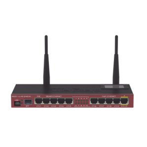 Router Board,  10 Puertos Ethernet,  1 Puerto SFP,  Wi-Fi de Gran Cobertura 2.4 GHz Antenas de 4 dBi,  hasta 1 Watt de potencia - TiendaClic.mx