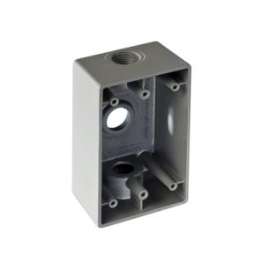 Caja Condulet FS de 1/ 2" ( 12.7 mm) tipo RR,  con tres bocas a prueba de intemperie. - TiendaClic.mx