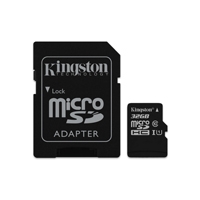 Memoria Flash Kingston, 32GB microSDHC clase 10 UHS-I, C/ Adaptador SD  - TiendaClic.mx