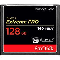 MEMORIA SANDISK 128GB COMPACTFLASH EXTREM PRO 160/ 150MBS VPG-20 - TiendaClic.mx