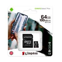 MEMORIA KINGSTON MICRO SD CANVAS SELECT PLUS 64GB UHS-I CLASE 10 C/ ADAPTADOR (SDCS2/ 64GB) - TiendaClic.mx