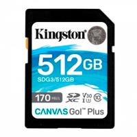MEMORIA FLASH SD KINGSTON SDXC CANVAS GO PLUS 512GB 170RC10 UHS-I U3 V30(SDG3/ 512GB) - TiendaClic.mx