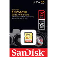 SANDISK MEMORIA 32GB /  SDHC EXTREM /  4K V30 /  CLASE 10 - TiendaClic.mx