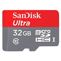 MEMORIA SANDISK 32GB MICRO SDHC ULTRA 100MB/ S CLASE 10 FULL HD A1 C/ ADAPTADOR - TiendaClic.mx