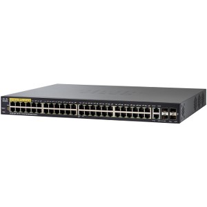 Conmutador Ethernet Cisco SF350-48P 48 Puertos Gestionable - 48 Network,  4 Ranura de Expansión,  2 Network - Modular - Fibra Óptica,  Par trenzado - 3 Capa compatible - De Escritorio - TiendaClic.mx
