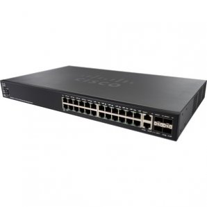 Conmutador de nivel 3 Cisco SF550X-24 26 Puertos Gestionable - 24 x Fast Ethernet Network,  2 x Ethernet de 10 gigabits Network,  4 x Ethernet de 10 gigabits Enlace ascendente - Modular - Par trenzado,  Fibra Óptica - 3 Capa compatible - TiendaClic.mx