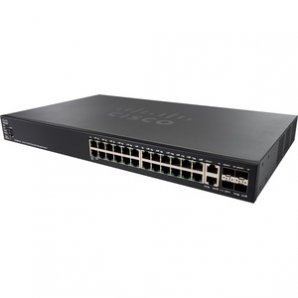 Conmutador de nivel 3 Cisco SF550X-24MP 26 Puertos Gestionable - 24 x Fast Ethernet Network,  2 x Ethernet de 10 gigabits Network,  4 x Ethernet de 10 gigabits Enlace ascendente - Modular - Par trenzado,  Fibra Óptica - 3 Capa compatible - TiendaClic.mx