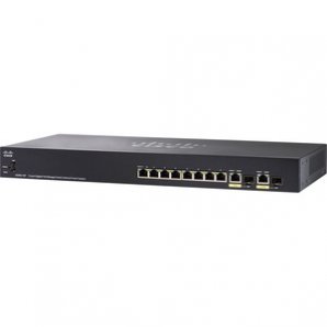 Conmutador Ethernet Cisco SG355-10P 10 Puertos Gestionable - 10 Network,  2 Ranura de Expansión - Modular - Fibra Óptica,  Par trenzado - 3 Capa compatible - De Escritorio - TiendaClic.mx