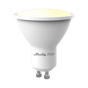 Foco tipo Gu10 inteligente con señal inalámbrica,  color dual blanco y cálido,  uso de App Shelly. AC 100-240V - TiendaClic.mx