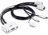 KVM SWITCH TRENDNET TK-217I USB/ VGA DE 2 PUERTOS (INCLUYE CABLES  FIJOS DE 77 CM) - TiendaClic.mx