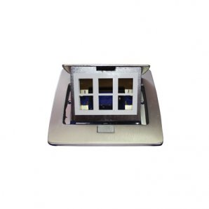 Mini caja de piso rectangular para datos y conectores tipo Keystone,  Color acero inoxidable (3 puertos) (11000-21202) - TiendaClic.mx