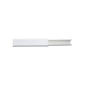 Canaleta color blanco de PVC auto extinguible,   de una via,  12 x 8  tramo 2m. (5001-01253) - TiendaClic.mx