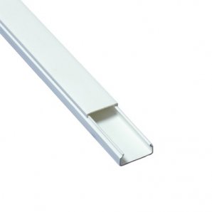 Canaleta blanca de PVC auto extinguible,  sin división,  20 x 10 mm,  tramo de 2.5 m (5101-01260)  - TiendaClic.mx