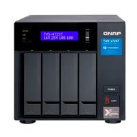 NAS QNAP TVS-472XT-I5-4G / 4 BAHIAS INTEL CORE I5 SEIS NUCLEOS,  4 GB DDR4 SODIMM,  HASTA 64 GB/  2 PTO LAN GBE/  1 PTO 10 GBE/ USB 3.2X1/  THUNDERBOLT X2 HOTSWAP/ HASTA 80 TB/  NO INCLUYE DISCOS/  HDMI 2.0/ M - TiendaClic.mx