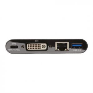 Adaptador Multipuerto Tripp Lite USB-C/ Dvi/ USB-A/ GbE Carga PD Color Negro - TiendaClic.mx