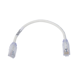 Cable de Parcheo UTP,  Cat6A,  Diámetro Reducido (28 AWG),  CM/ LSZH,  Color Blanco Mate,  8in (20.3cm) - TiendaClic.mx