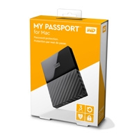 DD EXT PORTATIL 3TB WD MY PASSPORT FOR MAC NEGRO 2.5/ USB3.0/ COPIA LOCAL/ ENCRIPTACION/ MAC - TiendaClic.mx