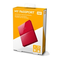 DD EXTERNO PORTATIL 4TB WD MY PASSPORT ROJO 2.5/ USB3.0/ COPIA LOCAL/ ENCRIPTACION/ WIN - TiendaClic.mx