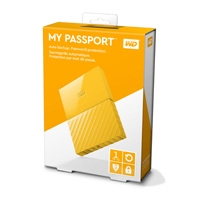 DD EXTERNO PORTATIL 1TB WD MY PASSPORT AMARILLO 2.5/ USB3.0/ COPIA LOCAL/ ENCRIPTACION/ WIN - TiendaClic.mx