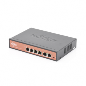Switch PoE (802.3af/ at/ bt) no administrable de largo alcance,  hasta 250m,  4 x 10/ 100Mbps (PoE) + 2 x 100/ 100Mbps Uplink,  65 W - TiendaClic.mx