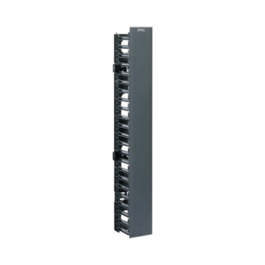Organizador Vertical Sencillo NetRunner,  para Rack Abierto de 45 Unidades,  125 mm de Ancho,  Color Negro - TiendaClic.mx
